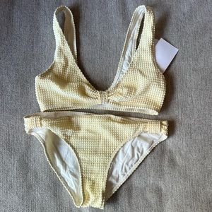 & Other Stories yellow and white bikini set!